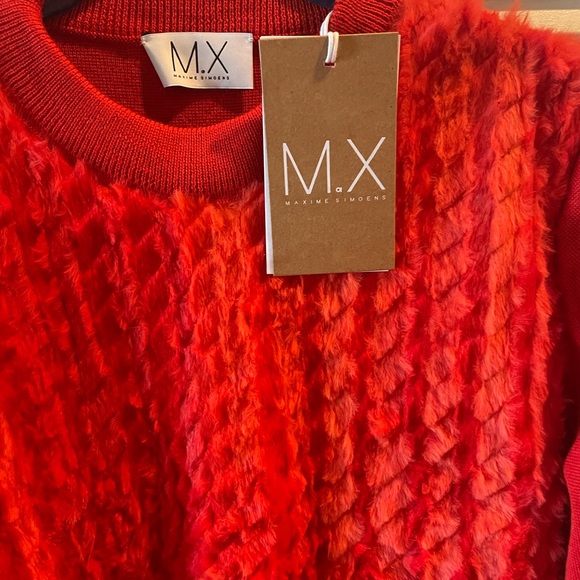 Maxime Simoens red orange fur sweater - Picture 2 of 3
